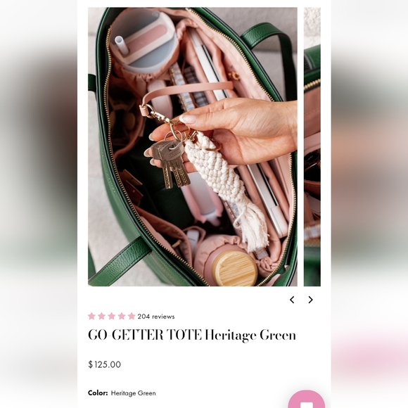 Poppy & Peonies Heritage Green Tote - Picture 7 of 8